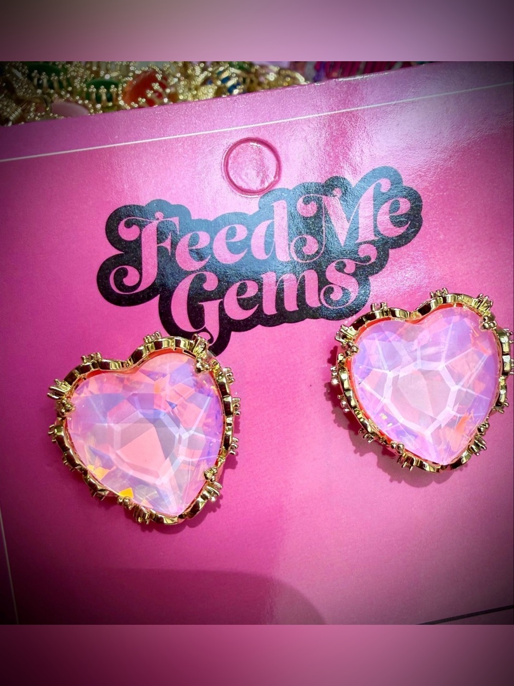 Feed Me Gems Pink Opal Margot Studs